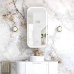 Otti LED Newport 900x450mm White Shaving Cabinet - Premium Edition