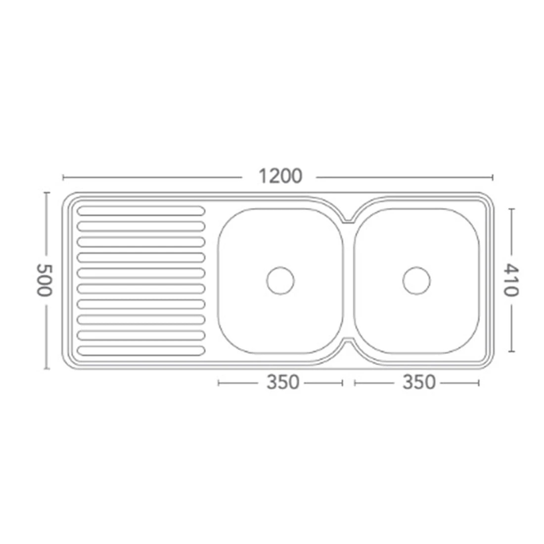 Bourne Matrix Double Bowl Sink Right-Side Bowl Stainless Steel Bourne Matrix Double Bowl Sink Right-Side Bowl Stainless Steel -Cook & Bathe M1200L spec web