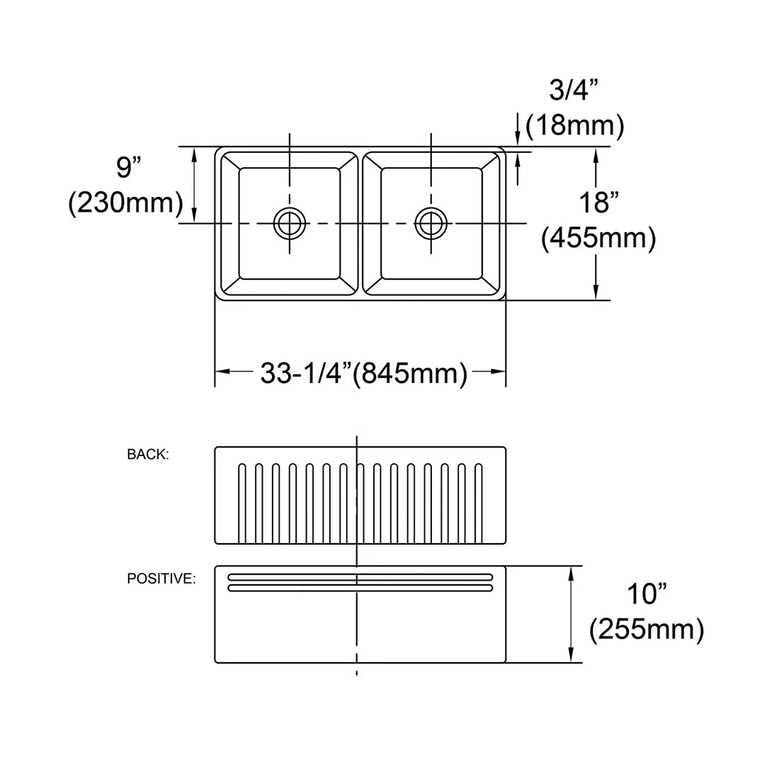 Otti Boston Butler Sink Double Bowl Otti Boston Butler Sink Double Bowl -Cook & Bathe MC84455 Spec Web