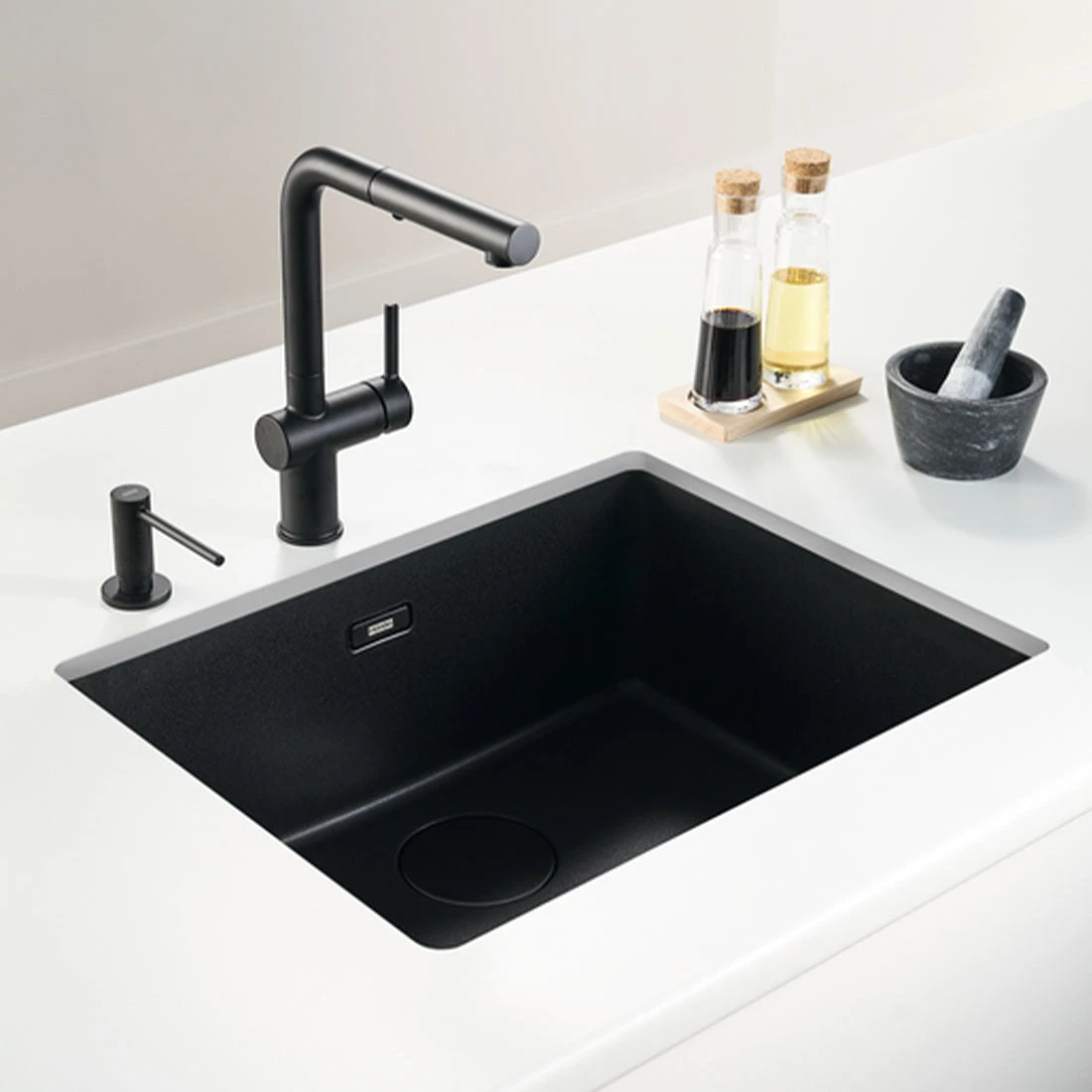 Franke Maris Granite Single Bowl 520mm Undermount Matte Black Franke Maris Granite Single Bowl 520mm Undermount Matte Black -Cook & Bathe MRG110 52B MB lifestyle ba5b8e37 7c2c 4141 8aed 5374ebcfcc2a