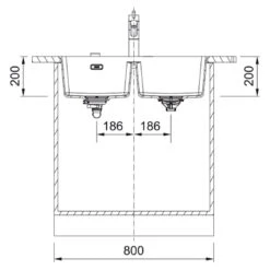 Franke Maris Granite Double Bowl 350-350mm Undermount Stone Grey 2 Franke Maris Granite Double Bowl 350-350mm Undermount Stone Grey -Cook & Bathe MRG220 35SG B spec2