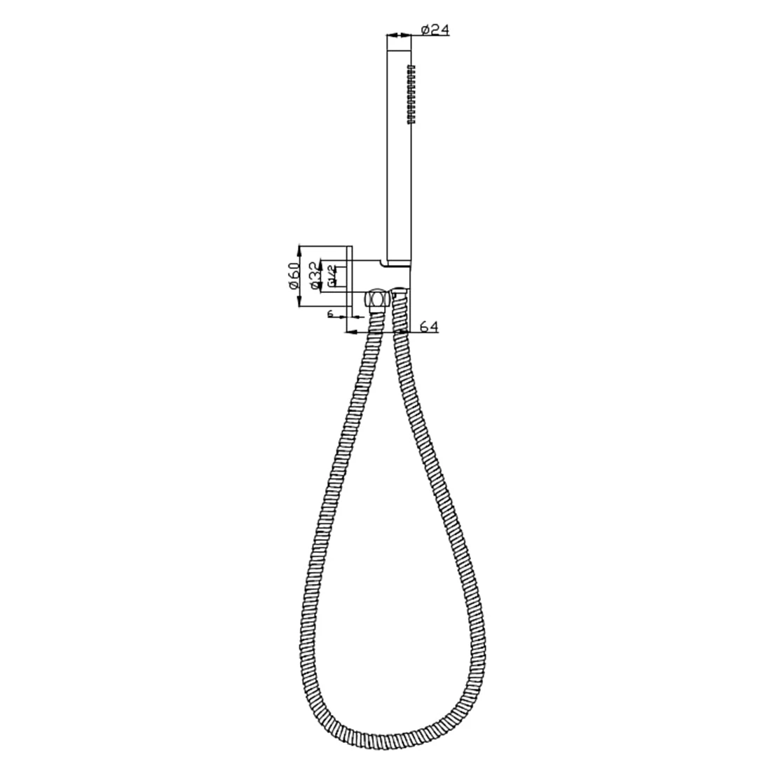 Cylindro Hand Shower Brushed Gold Cylindro Hand Shower Brushed Gold -Cook & Bathe PSH003 2 spec web 3