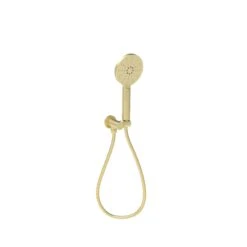 Cylindro Hand Shower On Wall Outlet Bracket Brushed Gold