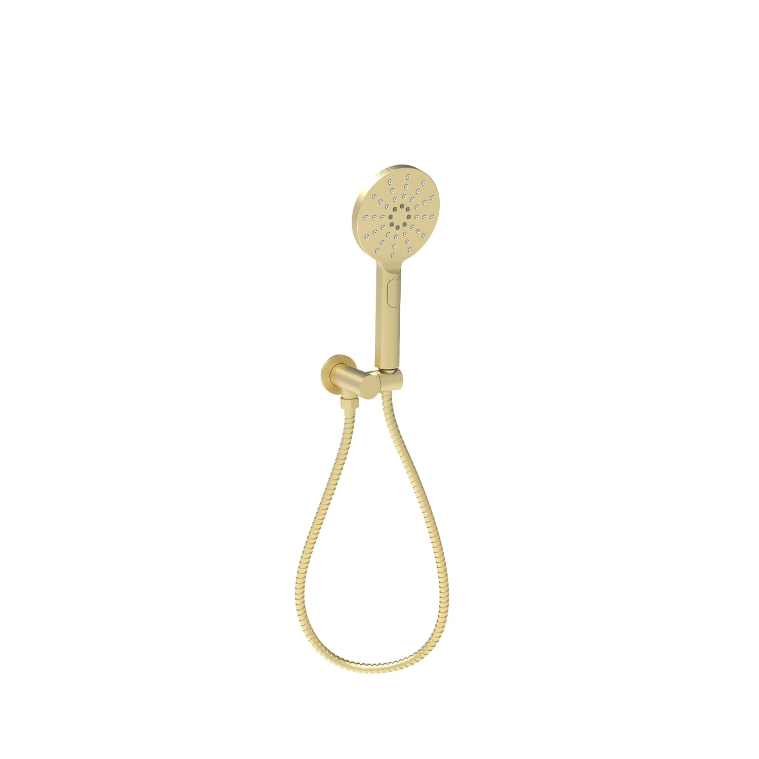 Cylindro Hand Shower on Wall Outlet Bracket Brushed Gold Cylindro Hand Shower On Wall Outlet Bracket Brushed Gold -Cook & Bathe PSH036 1BG 1
