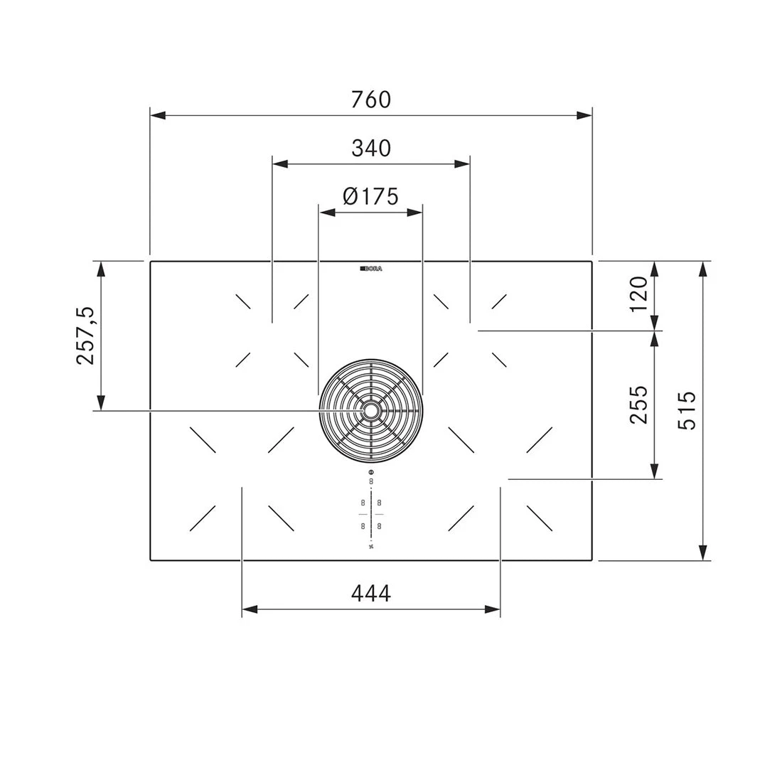 BORA Pure Induction Cooktop with Integrated Cooktop Extractor - Exhaust Air BORA Pure Induction Cooktop With Integrated Cooktop Extractor - Exhaust Air -Cook & Bathe PURA spec1