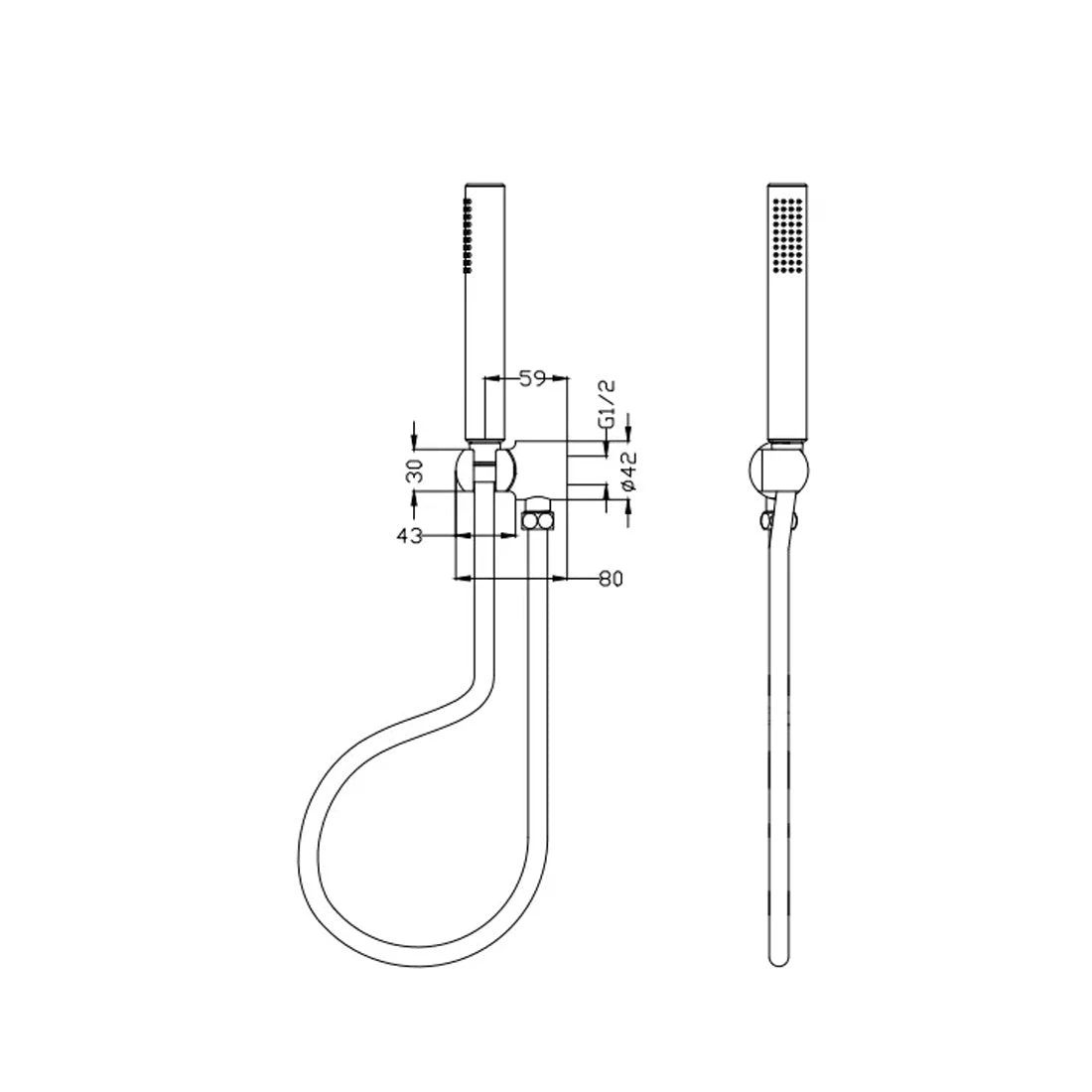 Bella Vista Mica Heritage Hand Shower Brushed Nickel Bella Vista Mica Heritage Hand Shower Brushed Nickel -Cook & Bathe R04 SHRT CP spec 3