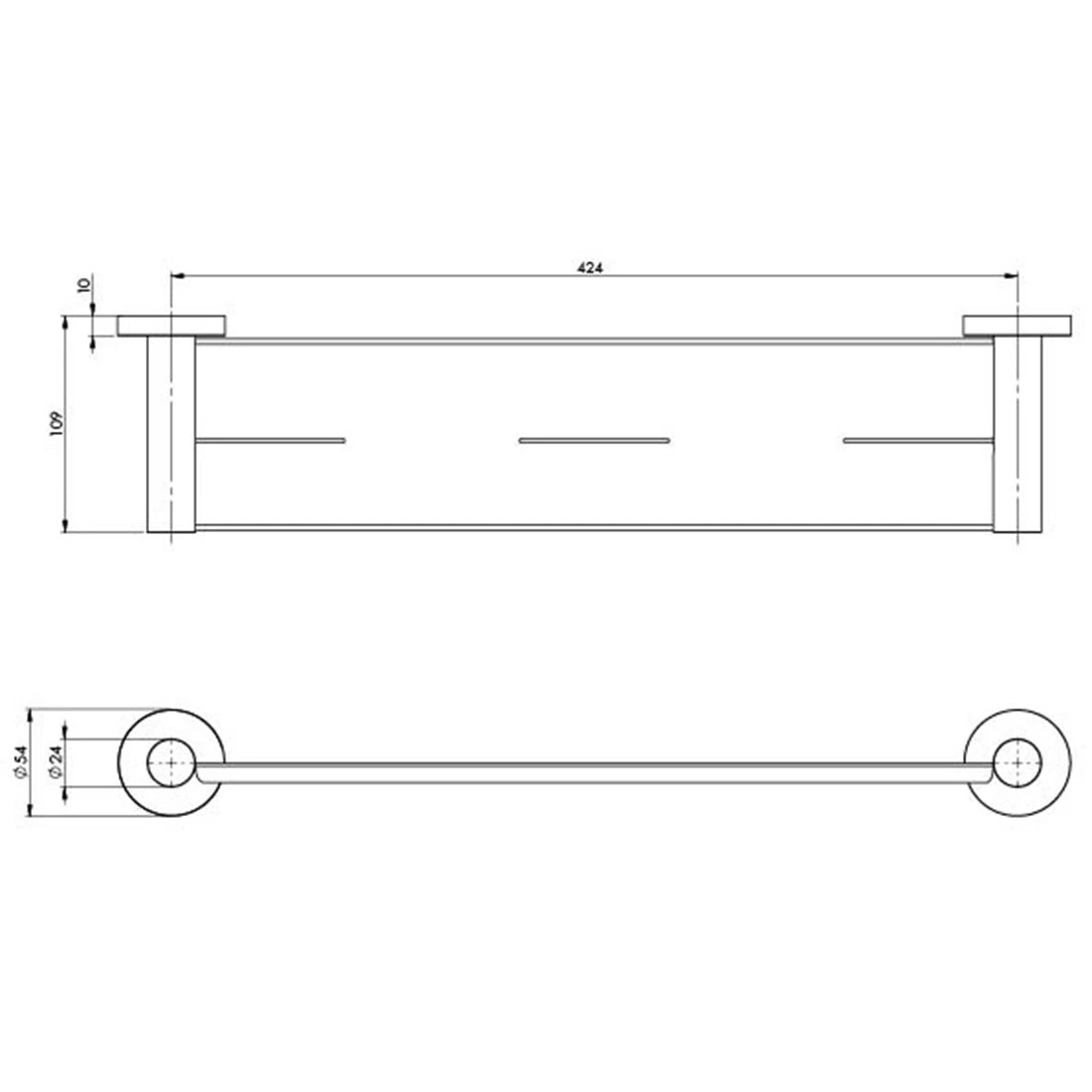 Phoenix Radii Metal Shelf Round Plate Matte Black Phoenix Radii Metal Shelf Round Plate Matte Black -Cook & Bathe RA886 MB spec web
