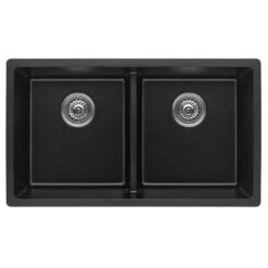 Bella Vista Fomos Sink 790 X 460mm Double Bowl Sink Black