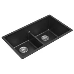 Bella Vista Fomos Sink 790 X 460mm Double Bowl Sink Black -Cook & Bathe SNK 7946DBL BLK 1