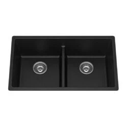 Bella Vista Fomos Sink 790 X 460mm Double Bowl Sink Black -Cook & Bathe SNK 7946DBL BLK 2