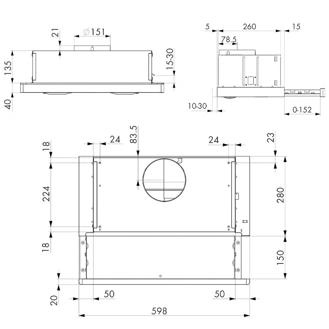 Smeg Slide Out Recirculated Rangehood Stainless Steel 60cm Smeg Slide Out Recirculated Rangehood Stainless Steel 60cm -Cook & Bathe STH600X1 spec web