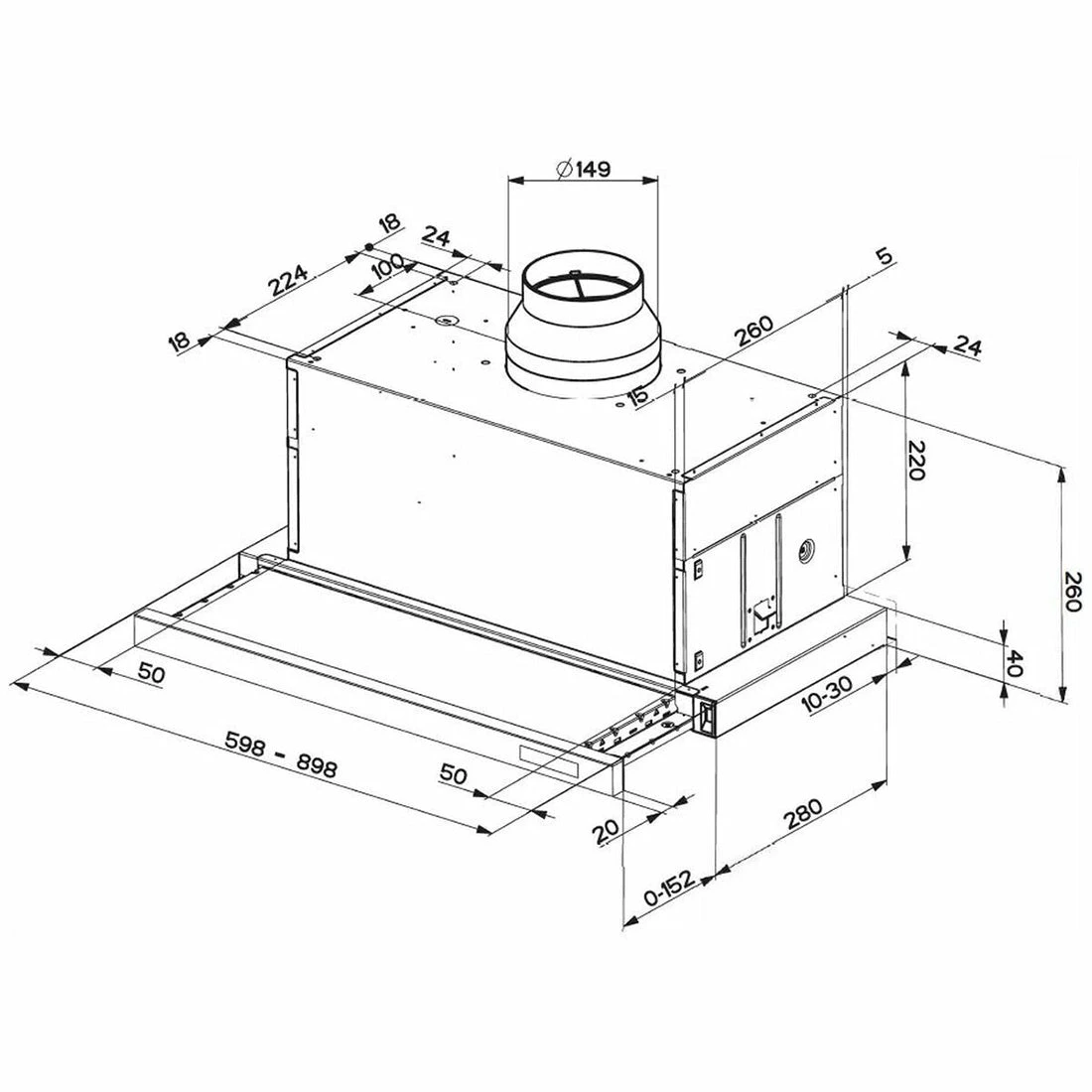 Smeg Slide Out Rangehood Stainless Steel 60cm Smeg Slide Out Rangehood Stainless Steel 60cm -Cook & Bathe STH650X spec web