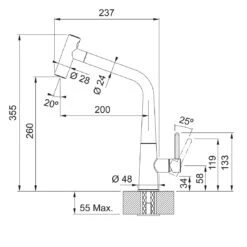 Franke Icon Pull-Out Tap Chrome -Cook & Bathe TA6861 spec web 3a95601b 1a8d 47d0 a8f0 539102eecc04