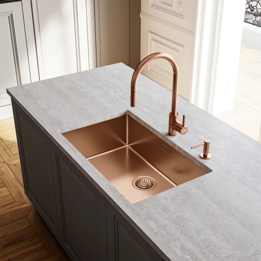 Franke Eos Neo Copper Pull-Out Tap Copper Franke Eos Neo Copper Pull-Out Tap Copper -Cook & Bathe TA9601CP lifestyle