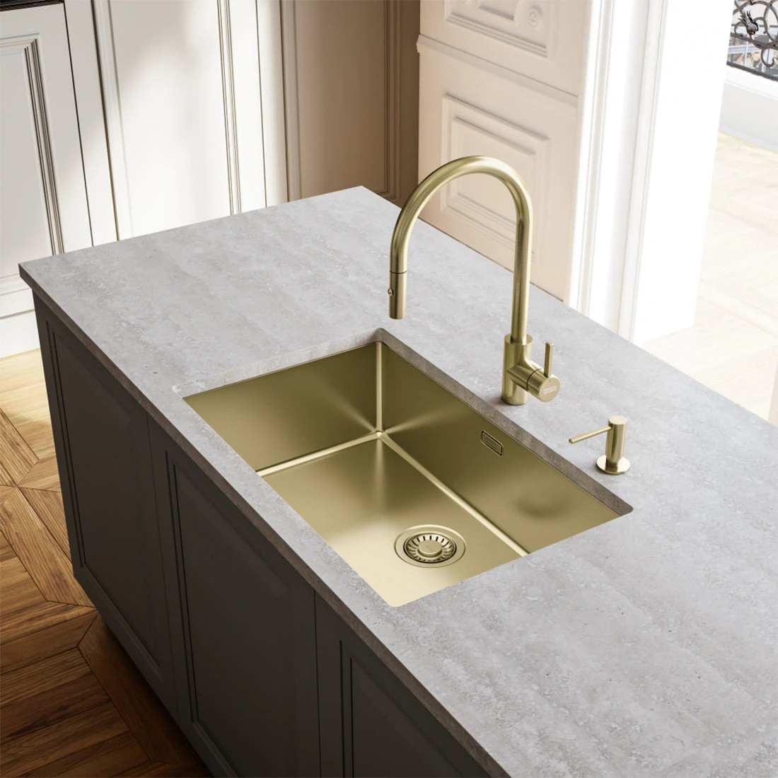 Franke Eos Neo Gold Pull-Out Tap Gold Franke Eos Neo Gold Pull-Out Tap Gold -Cook & Bathe TA9601GD lifestyle