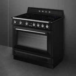 Smeg 90cm Victoria Induction MF Freestanding Cooker Black -Cook & Bathe TR90IMBL 1