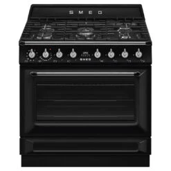 Smeg 90cm Victoria Dual Fuel MF Freestanding Cooker Black