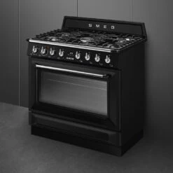Smeg 90cm Victoria Dual Fuel MF Freestanding Cooker Black 2 Smeg 90cm Victoria Dual Fuel MF Freestanding Cooker Black -Cook & Bathe TRA90GMBL 1