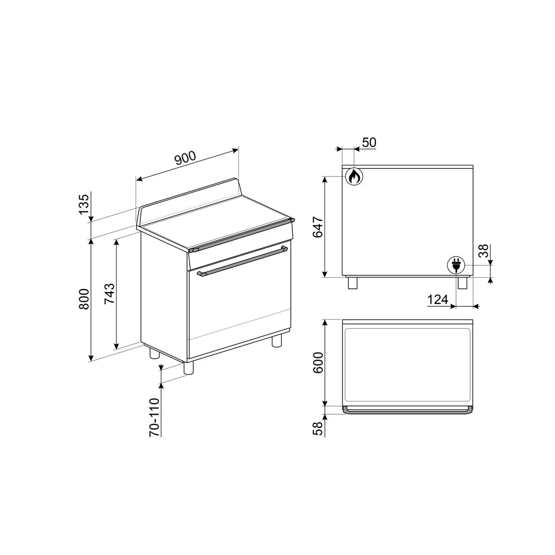 Smeg 90cm Victoria Dual Fuel MF Freestanding Cooker Black Smeg 90cm Victoria Dual Fuel MF Freestanding Cooker Black -Cook & Bathe TRA90GMBL spec