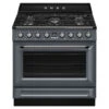 Smeg 90cm Victoria Dual Fuel Pyro Freestanding Cooker Slate Grey