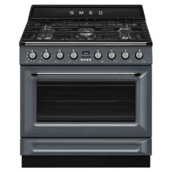 Smeg 90cm Victoria Dual Fuel Pyro Freestanding Cooker Slate Grey