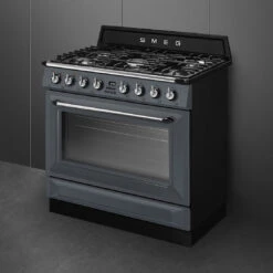 Smeg 90cm Victoria Dual Fuel Pyro Freestanding Cooker Slate Grey -Cook & Bathe TRA90GPGR 1
