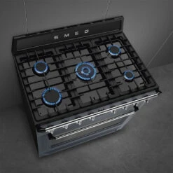 Smeg 90cm Victoria Dual Fuel Pyro Freestanding Cooker Slate Grey -Cook & Bathe TRA90GPGR 4