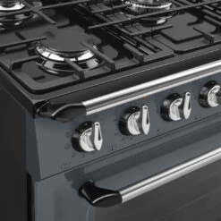 Smeg 90cm Victoria Dual Fuel Pyro Freestanding Cooker Slate Grey -Cook & Bathe TRA90GPGR 5