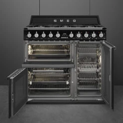 Smeg 90cm Victoria Dual Fuel Triple Cavity Cooker Black 3 Smeg 90cm Victoria Dual Fuel Triple Cavity Cooker Black -Cook & Bathe TRA93BL 1