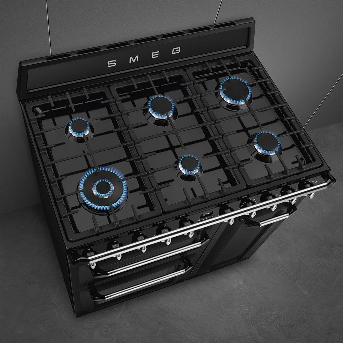 Smeg 90cm Victoria Dual Fuel Triple Cavity Cooker Black Smeg 90cm Victoria Dual Fuel Triple Cavity Cooker Black -Cook & Bathe TRA93BL 5