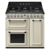 Smeg 90cm Victoria Dual Fuel Triple Cavity Cooker Cream