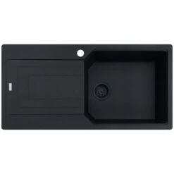 Franke Urban Fragranite Matte Black Left Hand Single Bowl Sink With Drainer Kit