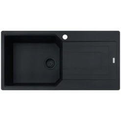 Franke Urban Fragranite Matte Black Right Hand Single Bowl Sink With Drainer Kit