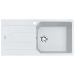 Franke Urban Fragranite Polar White Left Hand Single Bowl Sink With Drainer Kit
