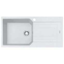 Franke Urban Fragranite Polar White Right Hand Single Bowl Sink With Drainer Kit