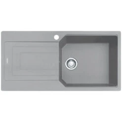 Franke Urban Fragranite Stone Grey Left Hand Single Bowl Sink With Drainer Kit