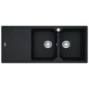 Franke Urban Fragranite Onyx Topmount Double Bowl Sink With Left Hand Drainer