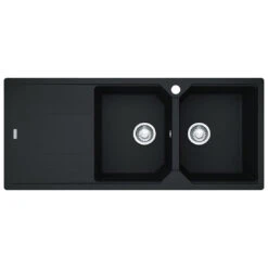 Franke Urban Fragranite Onyx Topmount Double Bowl Sink With Left Hand Drainer