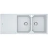 Franke Urban Fragranite Polar White Topmount Double Bowl Sink With Left Hand Drainer