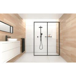 Phoenix Vivid Twin Shower Matte Black 2 Phoenix Vivid Twin Shower Matte Black -Cook & Bathe V726 MB lifestyle web