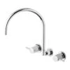 Phoenix Vivid Pin Lever Wall Sink Set 200mm Gooseneck Chrome