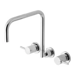 Phoenix Vivid Pin Lever Wall Sink Set 240mm Squareline Chrome