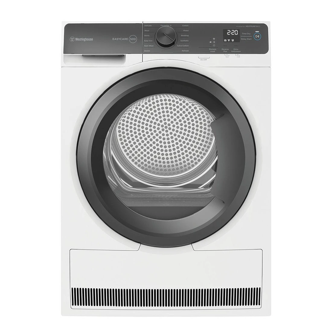 Westinghouse EasyCare 500 Series Heat Pump Dryer 8kg White Westinghouse EasyCare 500 Series Heat Pump Dryer 8kg White -Cook & Bathe WDH804N7WA product1 web