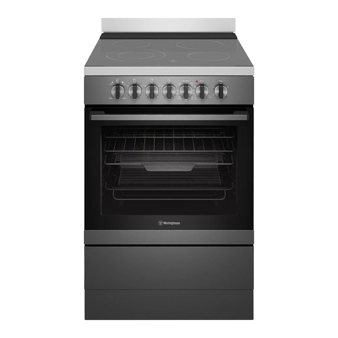 Westinghouse 60cm Freestanding Electric Oven and Ceramic Cooktop with AirFry Dark Stainless Steel Westinghouse 60cm Freestanding Electric Oven And Ceramic Cooktop With AirFry Dark Stainless Steel -Cook & Bathe WFE646DSCB