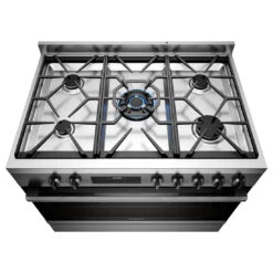 Westinghouse 90cm Dual Fuel Freestanding Oven With AirFry Dark Stainless Steel -Cook & Bathe WFE9516DD