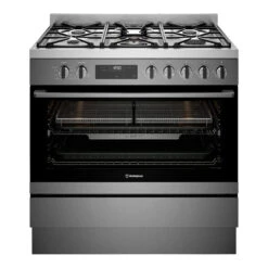 Westinghouse 90cm Dual Fuel Freestanding Oven With AirFry Dark Stainless Steel -Cook & Bathe WFE9516DD 1