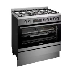 Westinghouse 90cm Dual Fuel Pyrolytic Freestanding Oven With AirFry Dark Stainless Steel