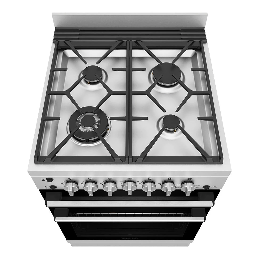 Westinghouse 60cm Freestanding Gas Oven and Gas Cooktop with Separate Grill Stainless Steel Westinghouse 60cm Freestanding Gas Oven And Gas Cooktop With Separate Grill Stainless Steel -Cook & Bathe WFG612SCH