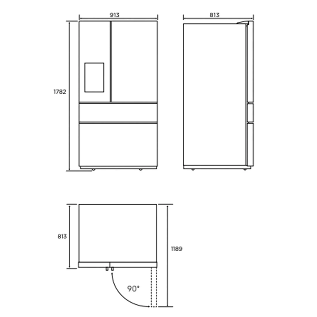 Westinghouse 609L French Door Fridge Dark Stainless Steel Westinghouse 609L French Door Fridge Dark Stainless Steel -Cook & Bathe WHE6170BB spec 1
