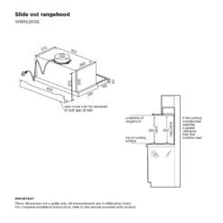 Westinghouse 60cm Slide-Out Rangehood Stainless Steel Front -Cook & Bathe WRR626SB spec